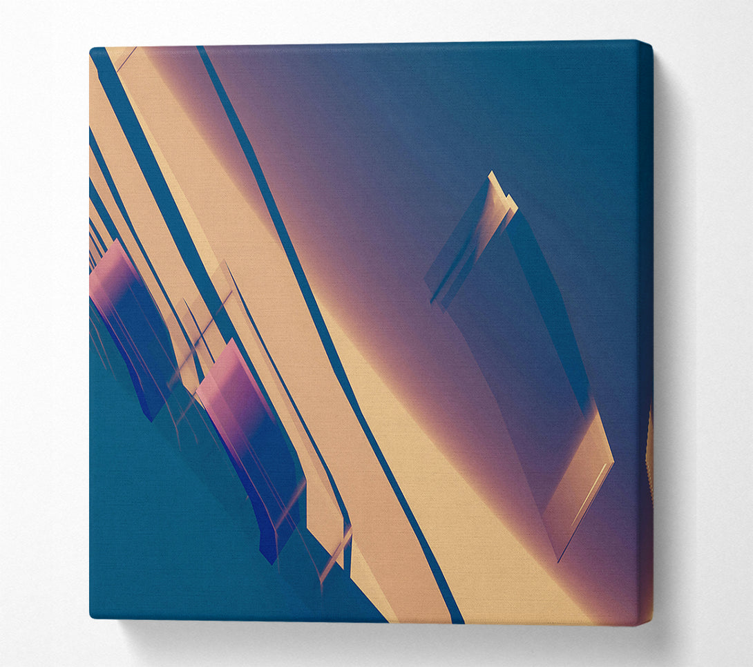  A Canvas Print of Indigo Glass Reflections Canvas Print