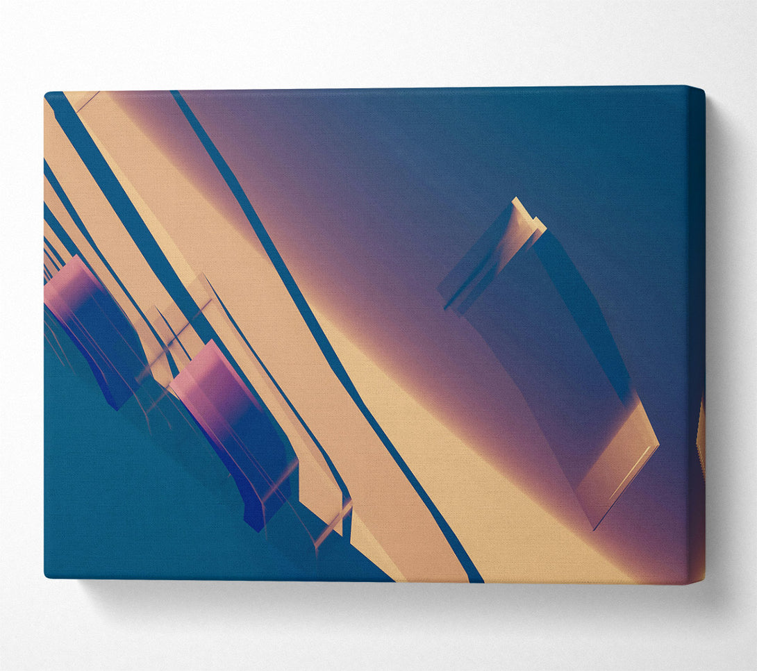  A Canvas Print of Indigo Glass Reflections Canvas Print