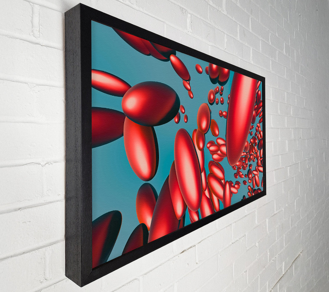  A Canvas Print of Crimson Floating Forms. Canvas Print