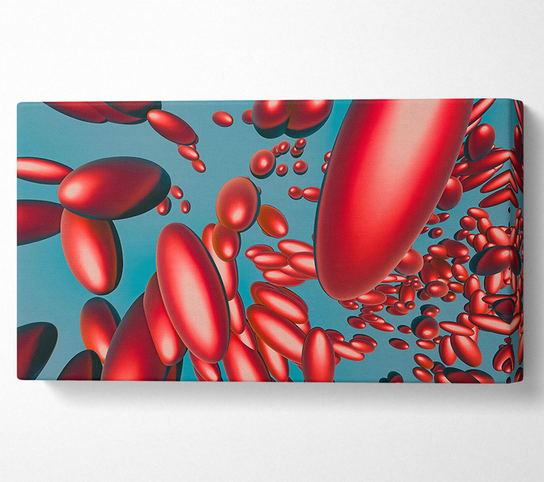  A Canvas Print of Crimson Floating Forms. Canvas Print