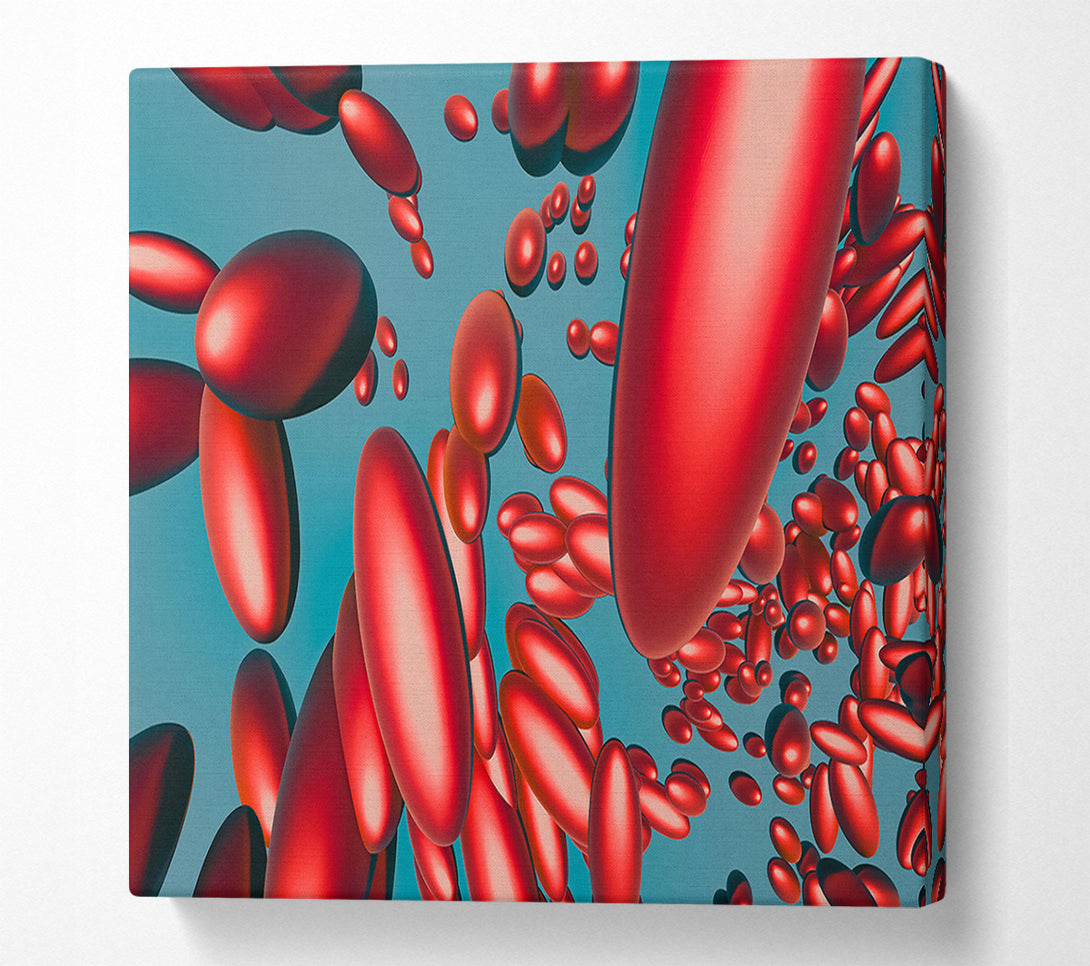  A Canvas Print of Crimson Floating Forms. Canvas Print