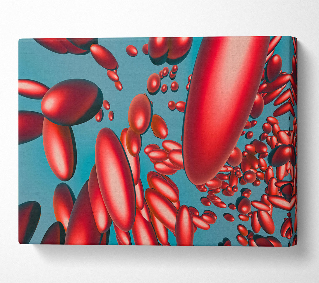  A Canvas Print of Crimson Floating Forms. Canvas Print