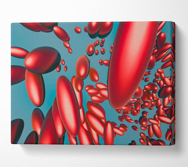  A Canvas Print of Crimson Floating Forms. Canvas Print