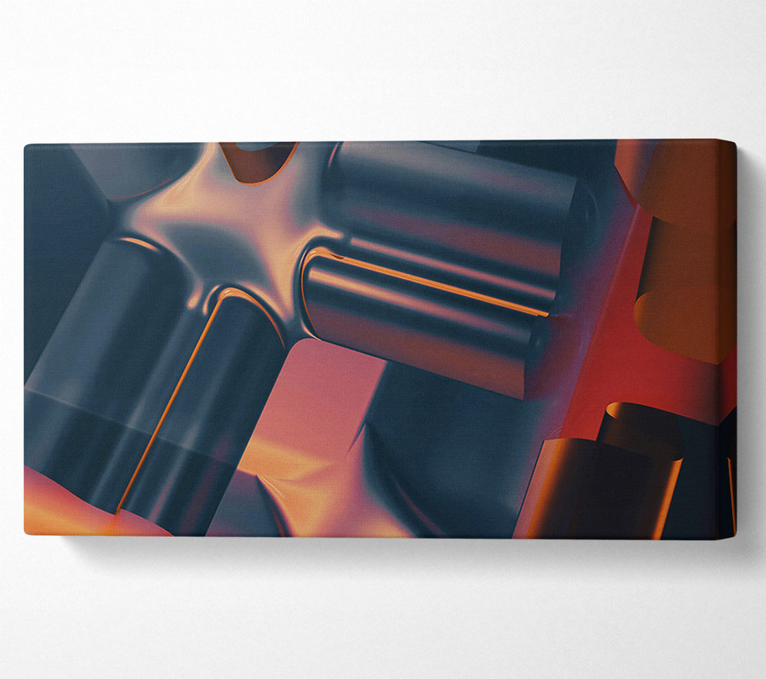  A Canvas Print of Indigo Metallic Flow Canvas Art