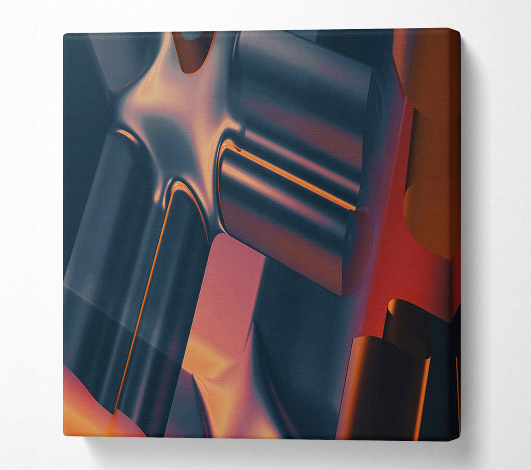  A Canvas Print of Indigo Metallic Flow Canvas Art