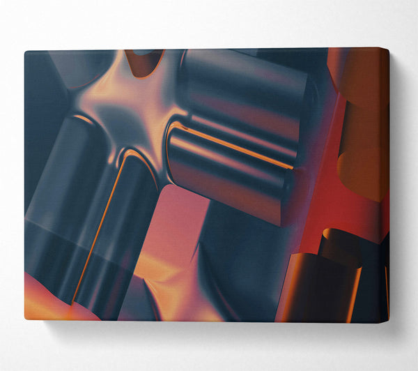  A Canvas Print of Indigo Metallic Flow Canvas Art
