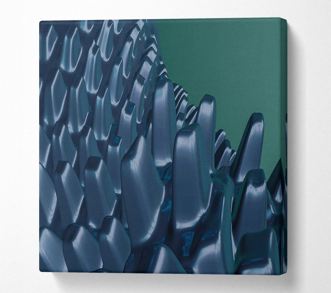  A Canvas Print of Teal Abstract Peaks Canvas Print