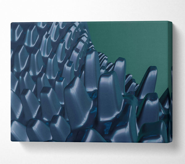  A Canvas Print of Teal Abstract Peaks Canvas Print