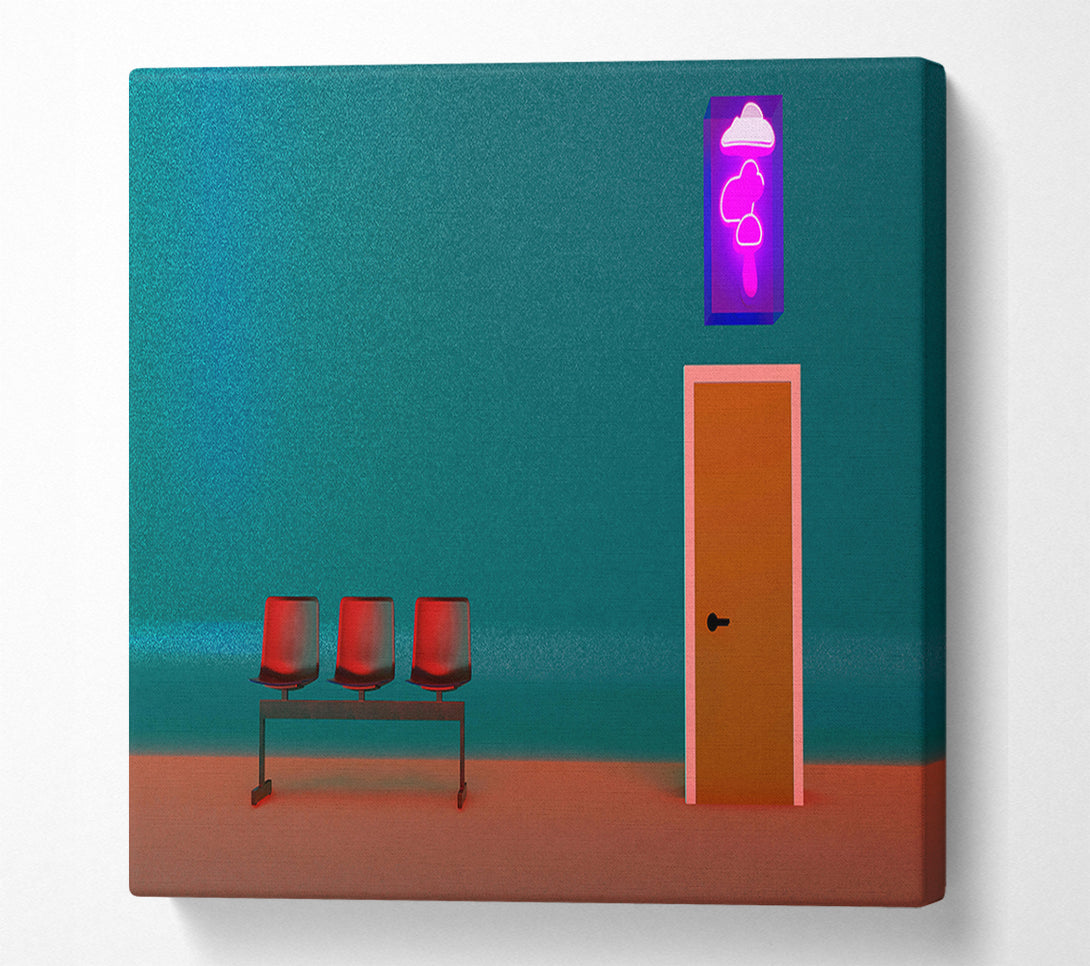  A Canvas Print of Teal Room Waiting Canvas Wall Art