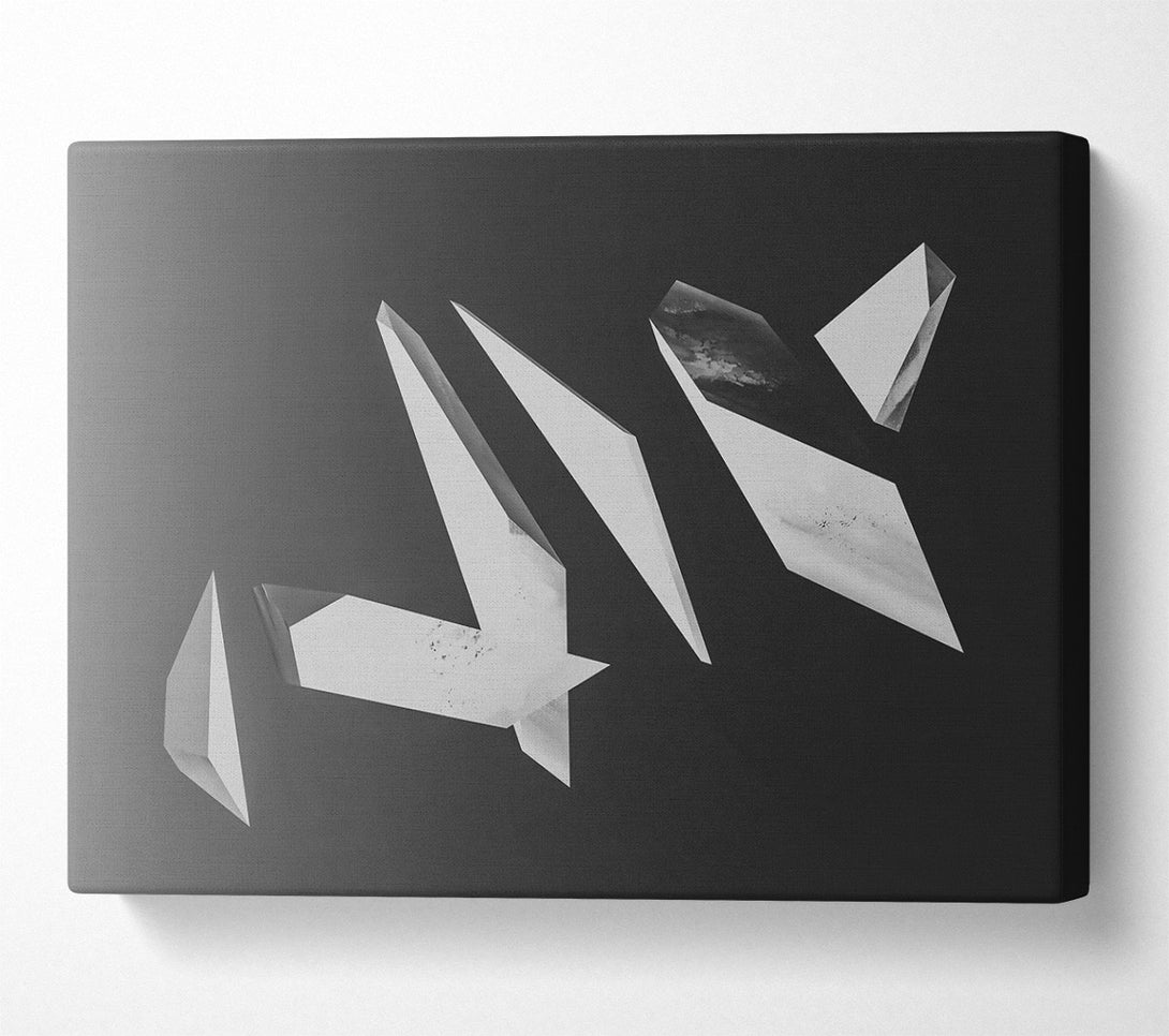  A Canvas Print of White Geometric Shadows Canvas Art