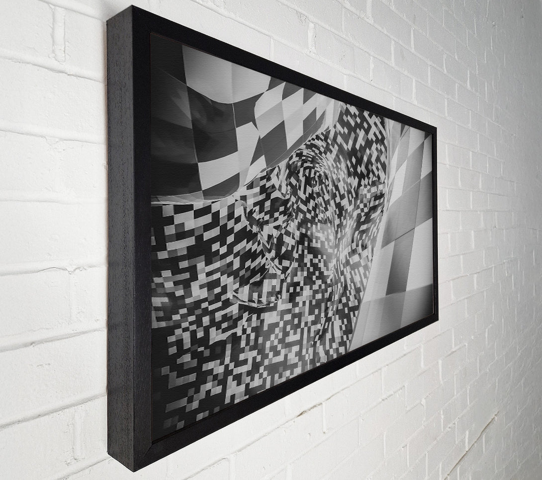  A Canvas Print of Gray Pixelated Distortion. Canvas Art