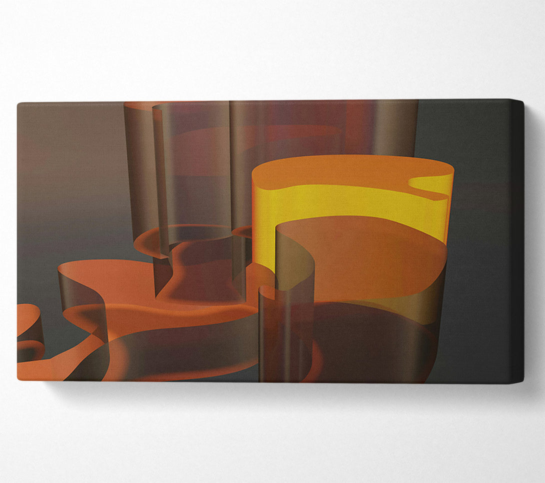  A Canvas Print of Amber Glass Forms Canvas Print