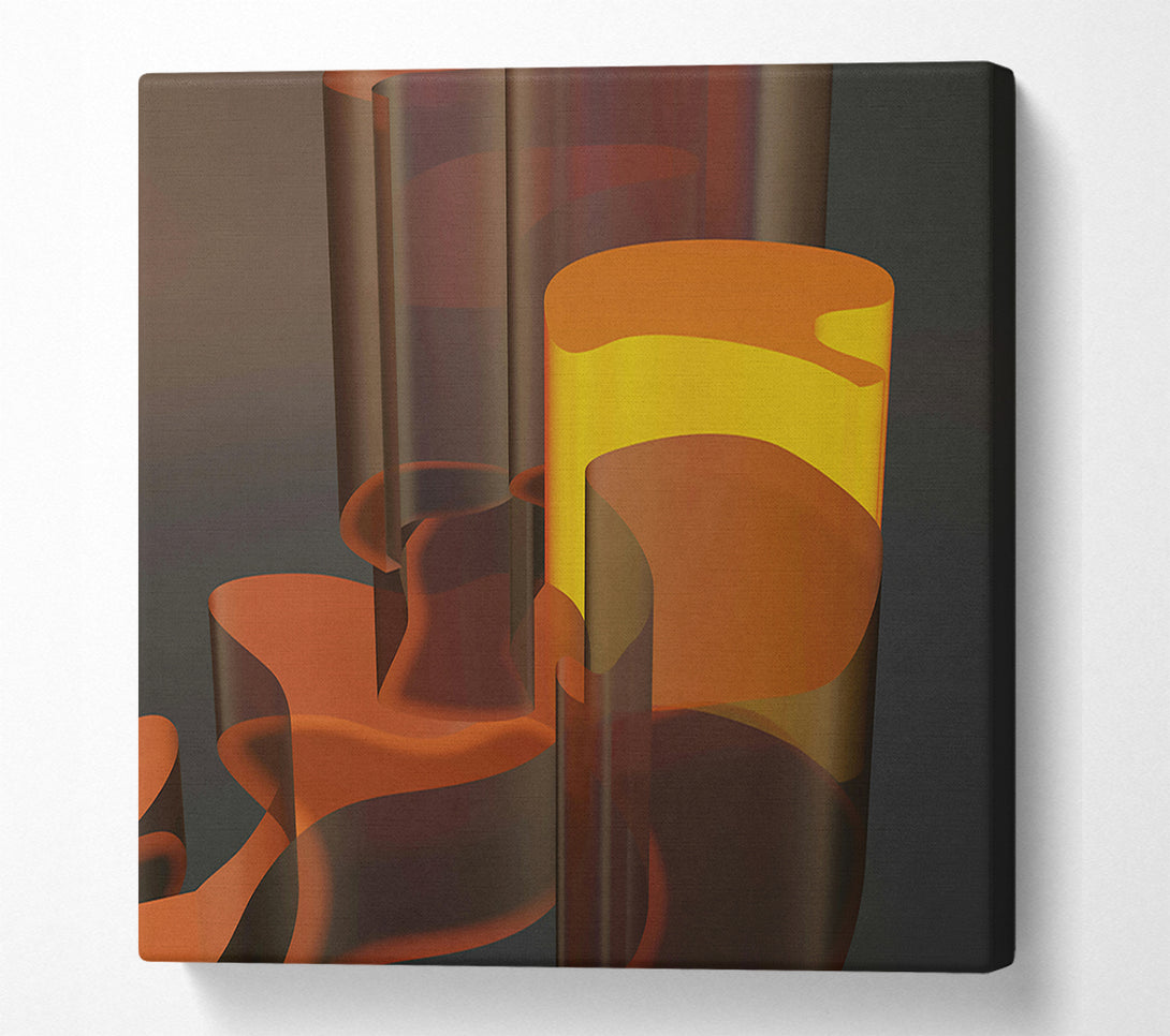  A Canvas Print of Amber Glass Forms Canvas Print