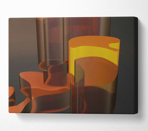  A Canvas Print of Amber Glass Forms Canvas Print