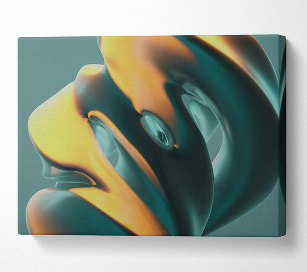  A Canvas Print of Teal Abstract Flow Canvas Art