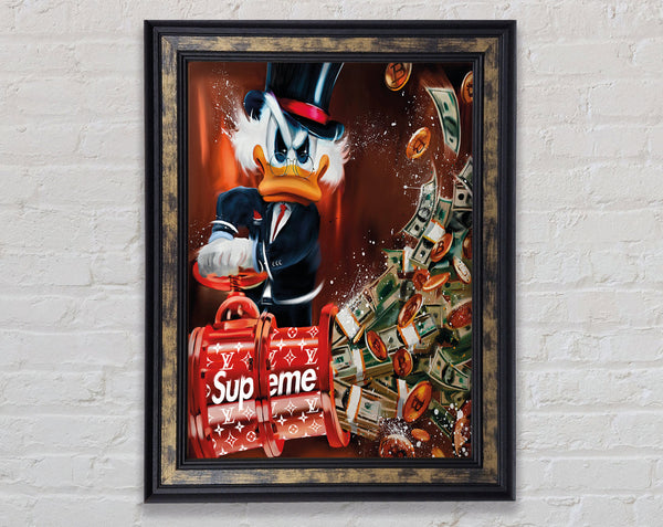 Supreme Dollar Duck Framed Print