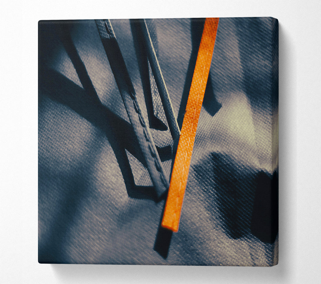  A Canvas Print of Orange Shadows On Gray Canvas Print