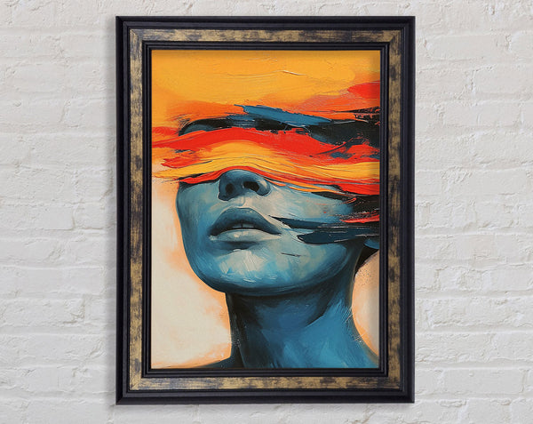 Surreal Brushstrokes Woman Framed Print