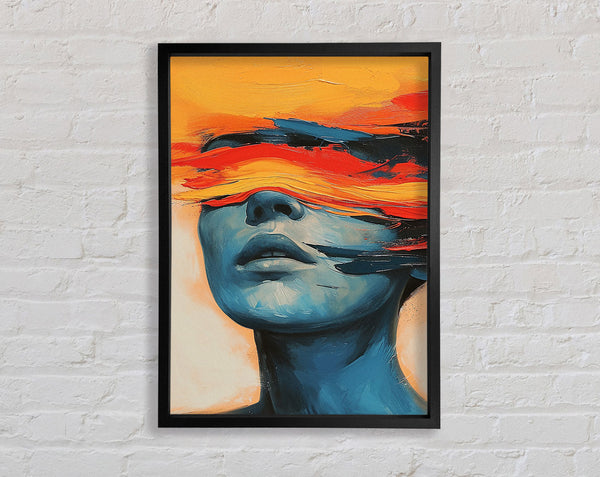 Surreal Brushstrokes Woman Framed Print