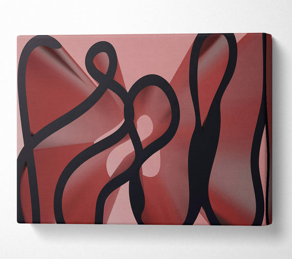  A Canvas Print of Crimson Curving Forms. Canvas Wall Art
