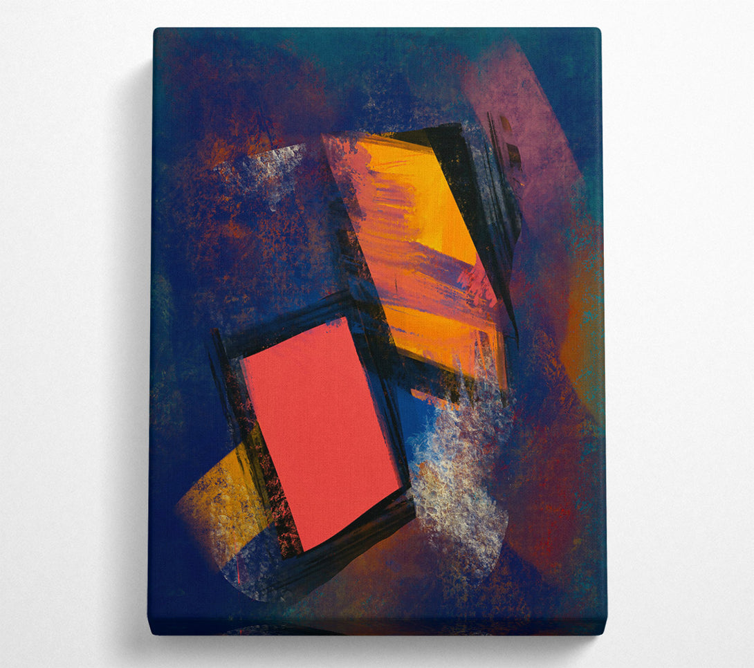  A Canvas Print of Orange Abstract Shapes Canvas Wall Art
