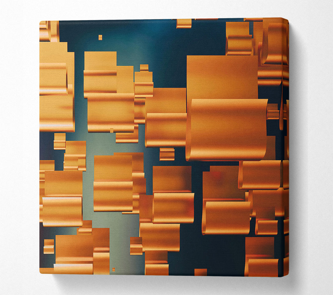  A Canvas Print of Amber Geometric Forms Canvas Wall Art