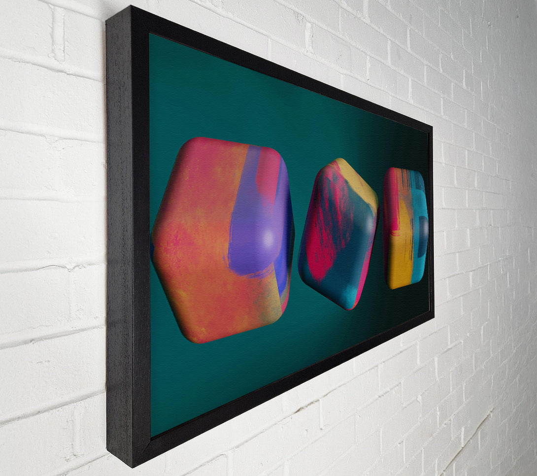  A Canvas Print of Teal Abstract Cubes Canvas Print