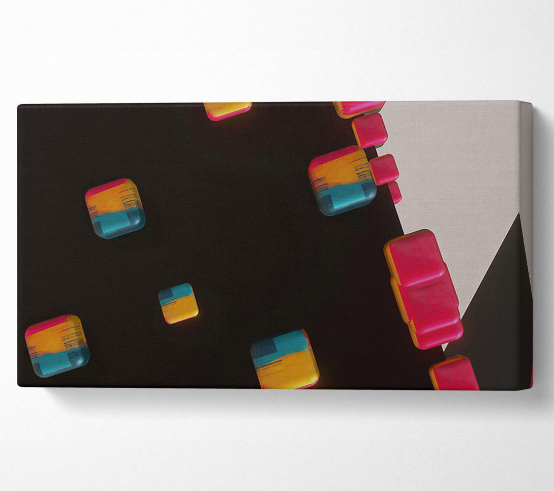  A Canvas Print of Orange Pixel Cascade Canvas Art