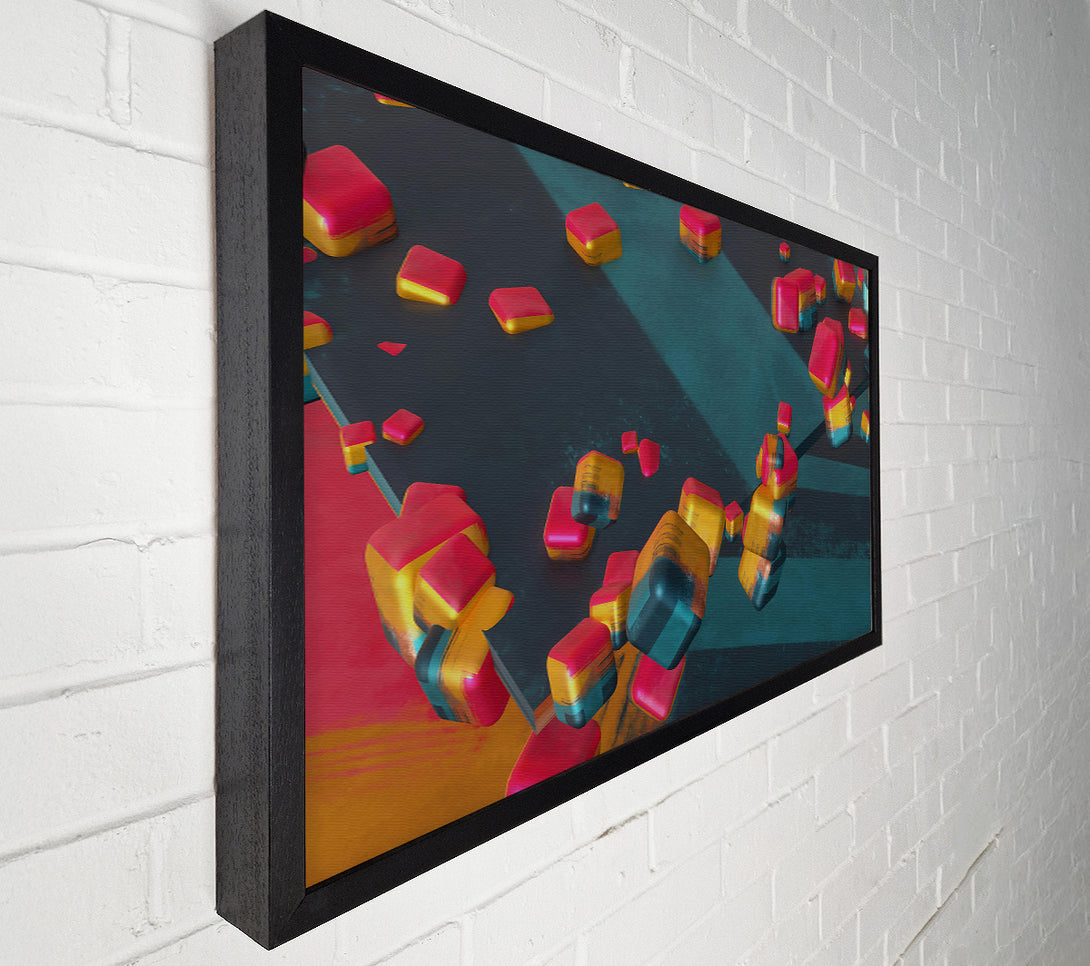  A Canvas Print of Teal Geometric Abstractions Canvas Wall Art