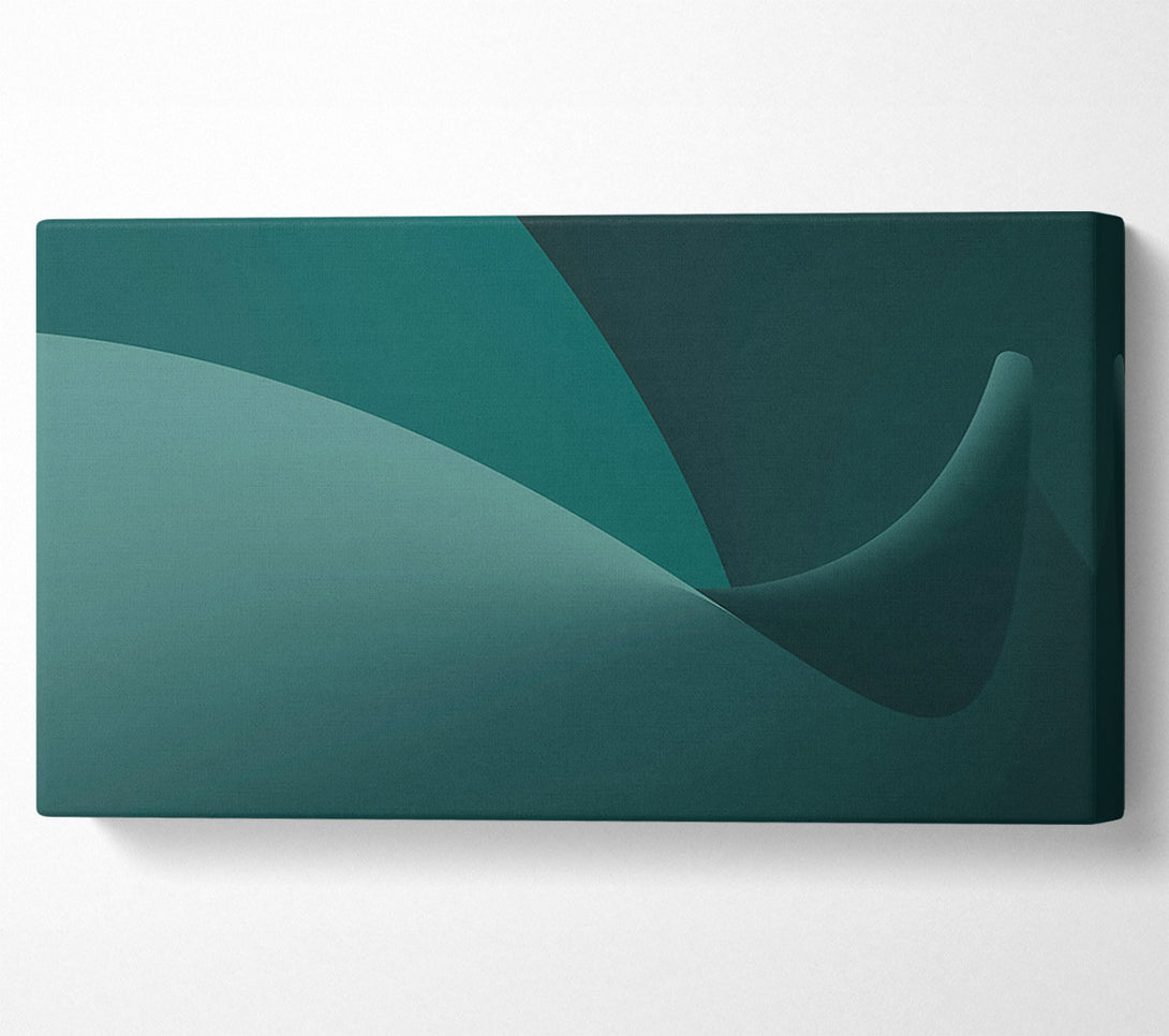  A Canvas Print of Teal Abstract Curves Canvas Art