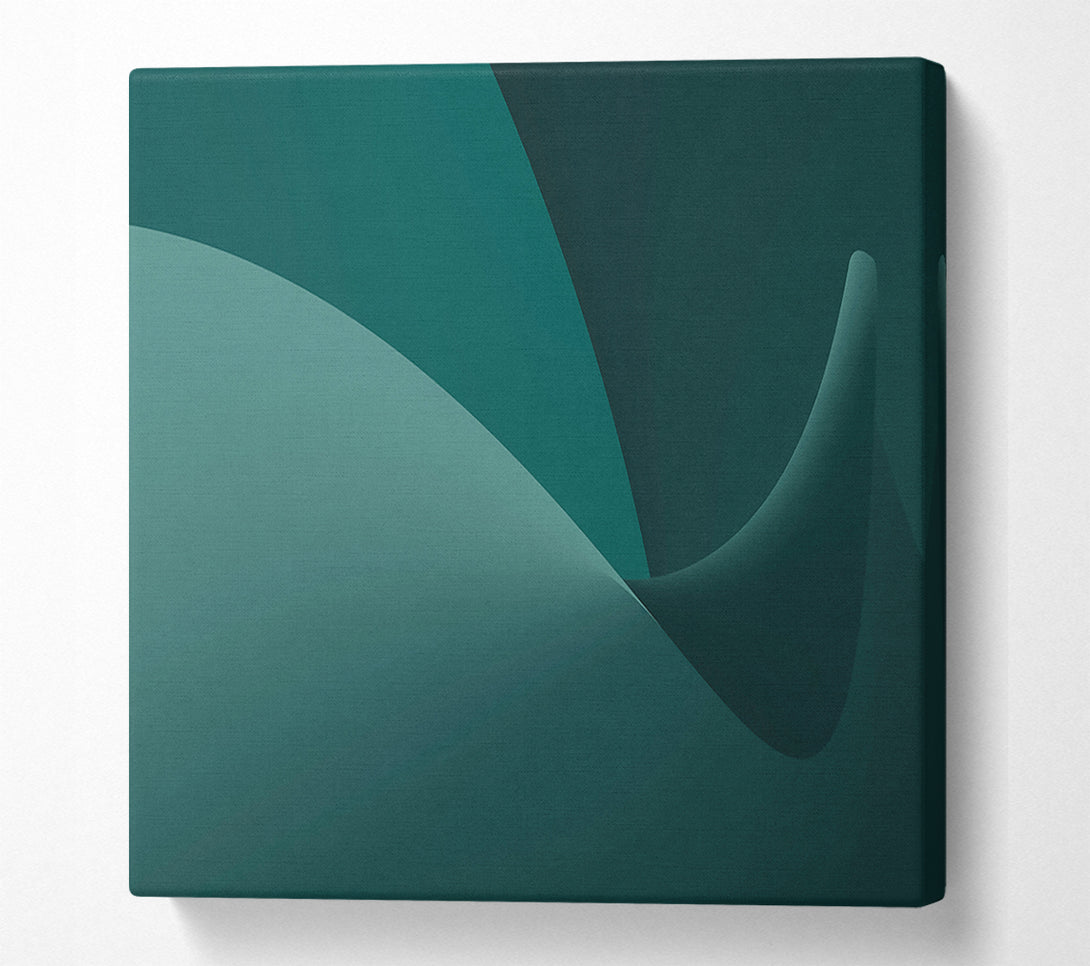  A Canvas Print of Teal Abstract Curves Canvas Art