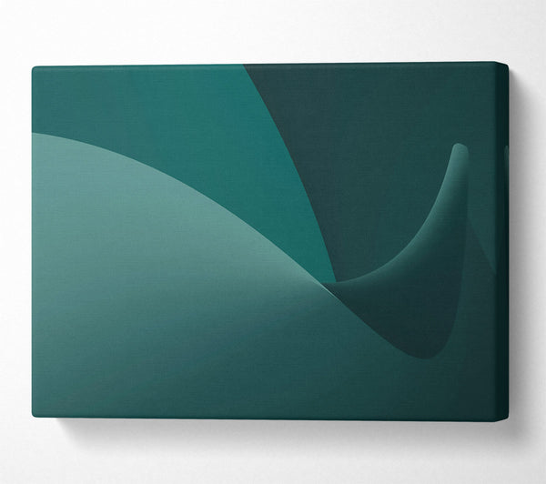  A Canvas Print of Teal Abstract Curves Canvas Art