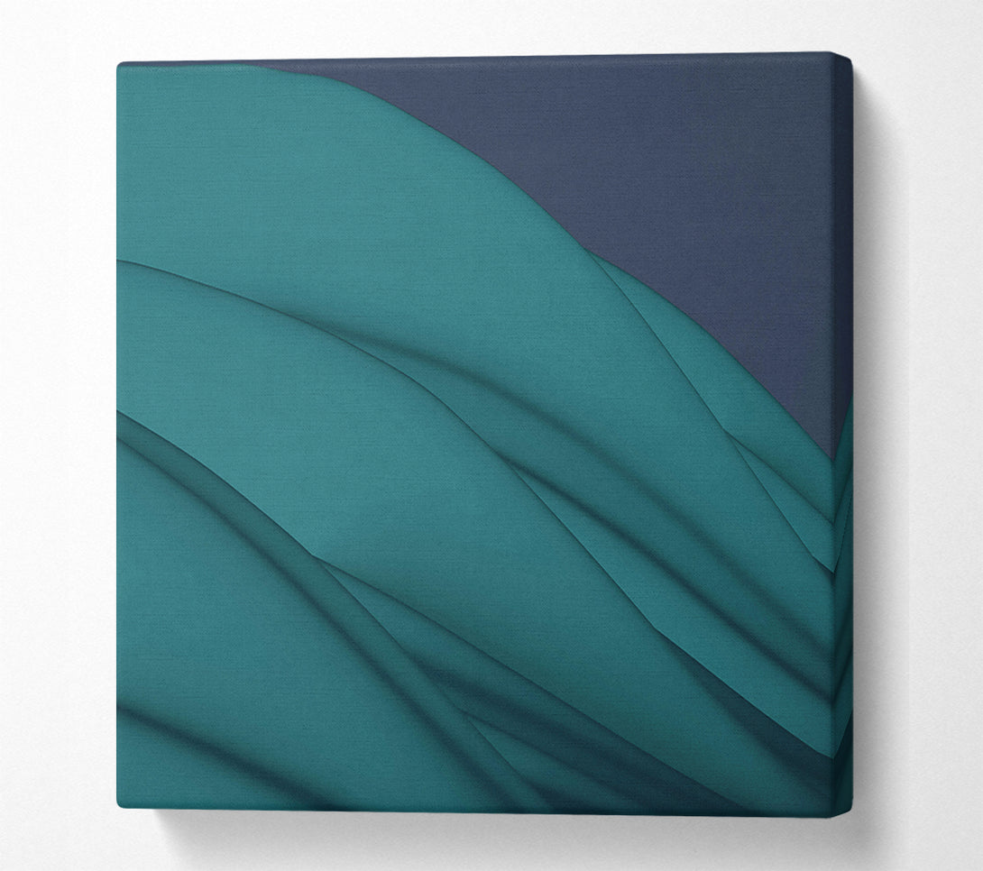  A Canvas Print of Teal Flowing Forms Canvas Print