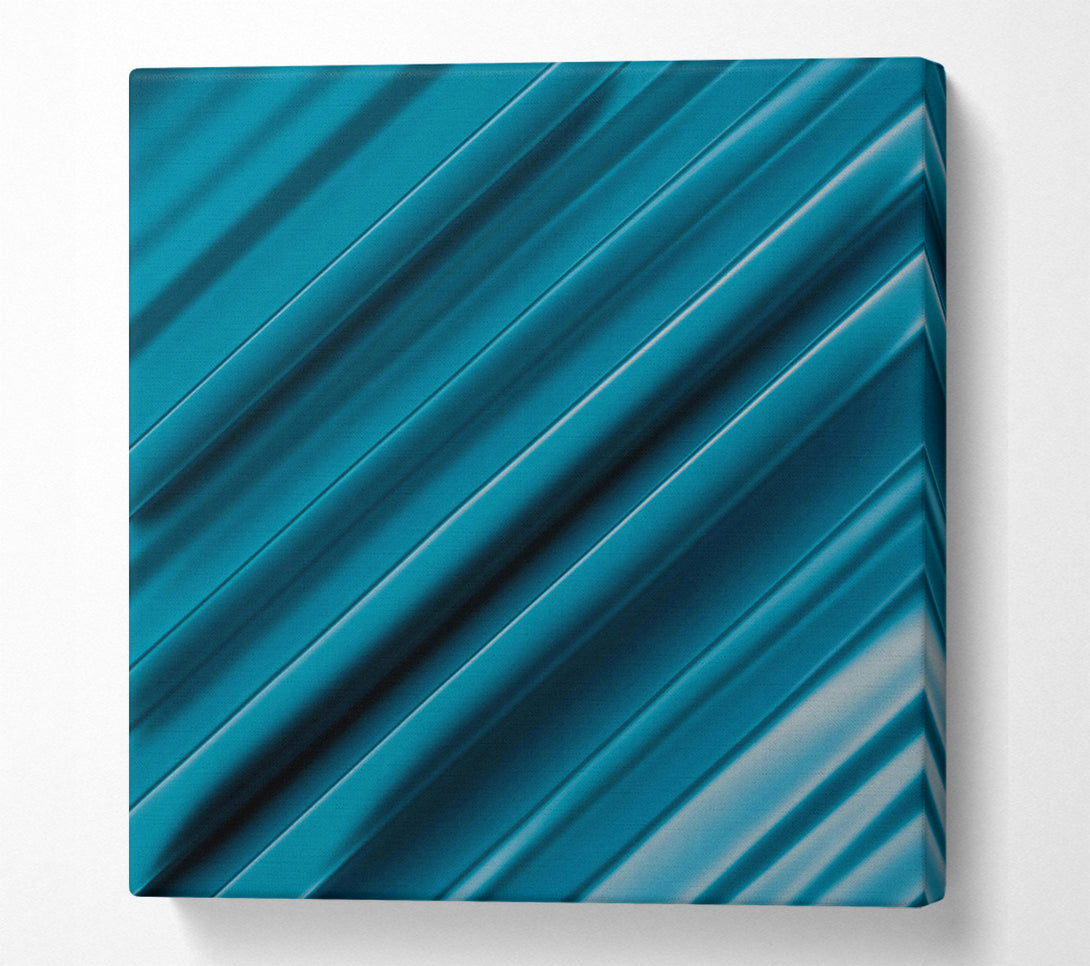  A Canvas Print of Teal Diagonal Stripes Canvas Print
