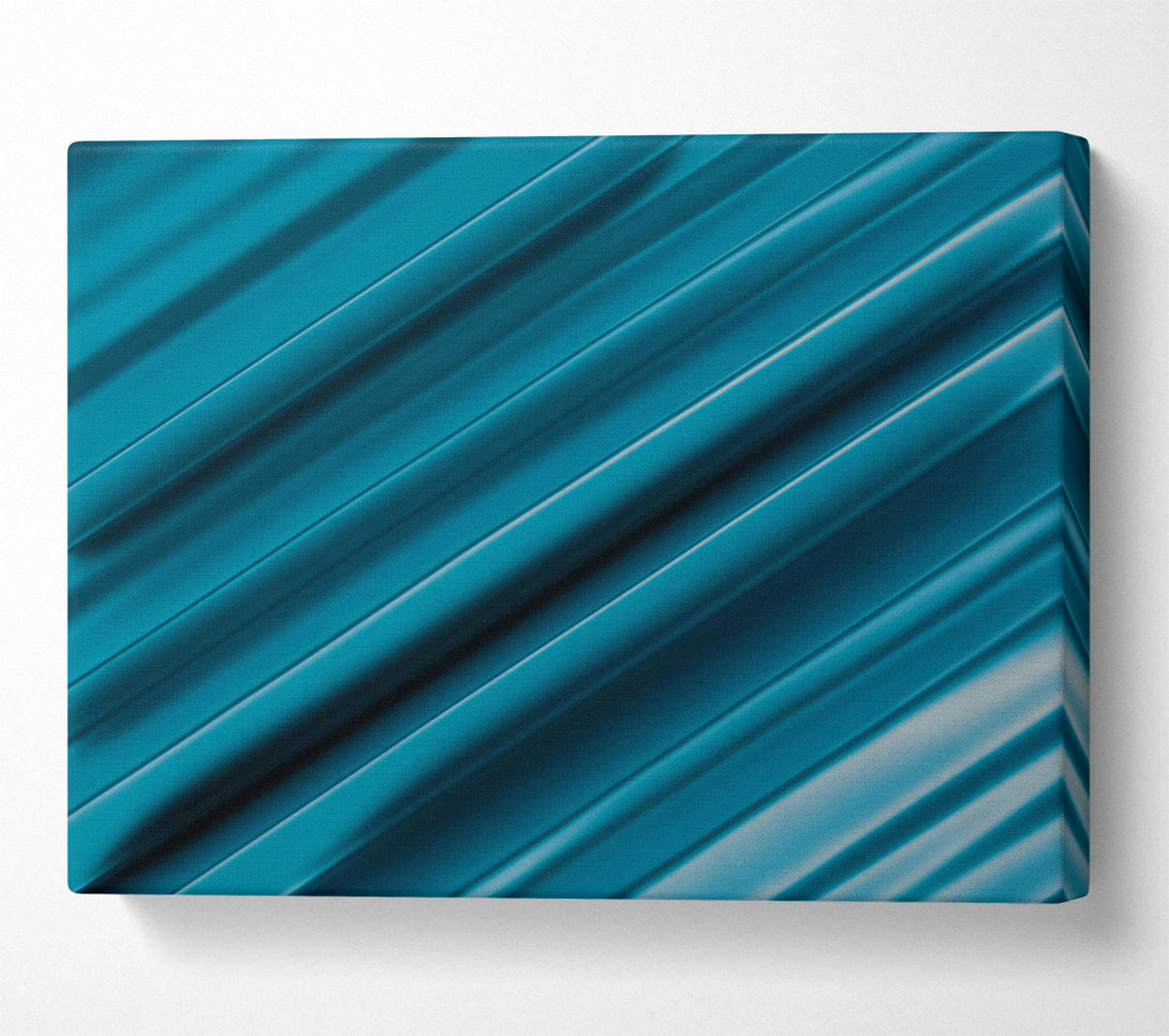  A Canvas Print of Teal Diagonal Stripes Canvas Print