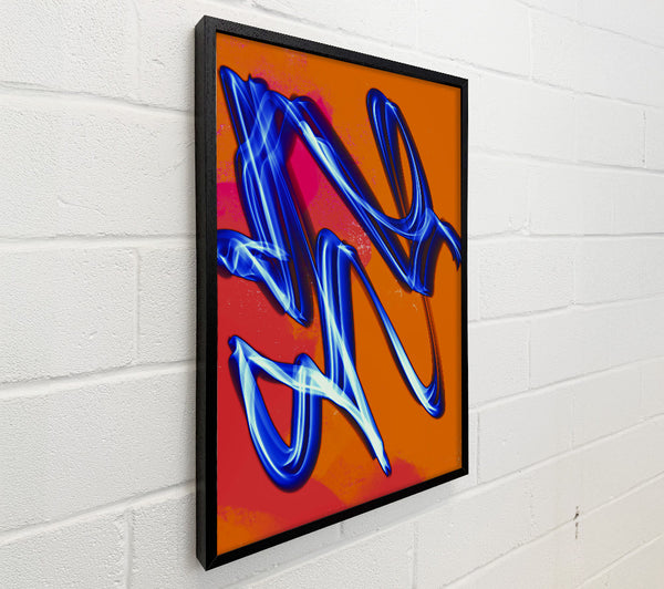 Blue On Orange Swirls