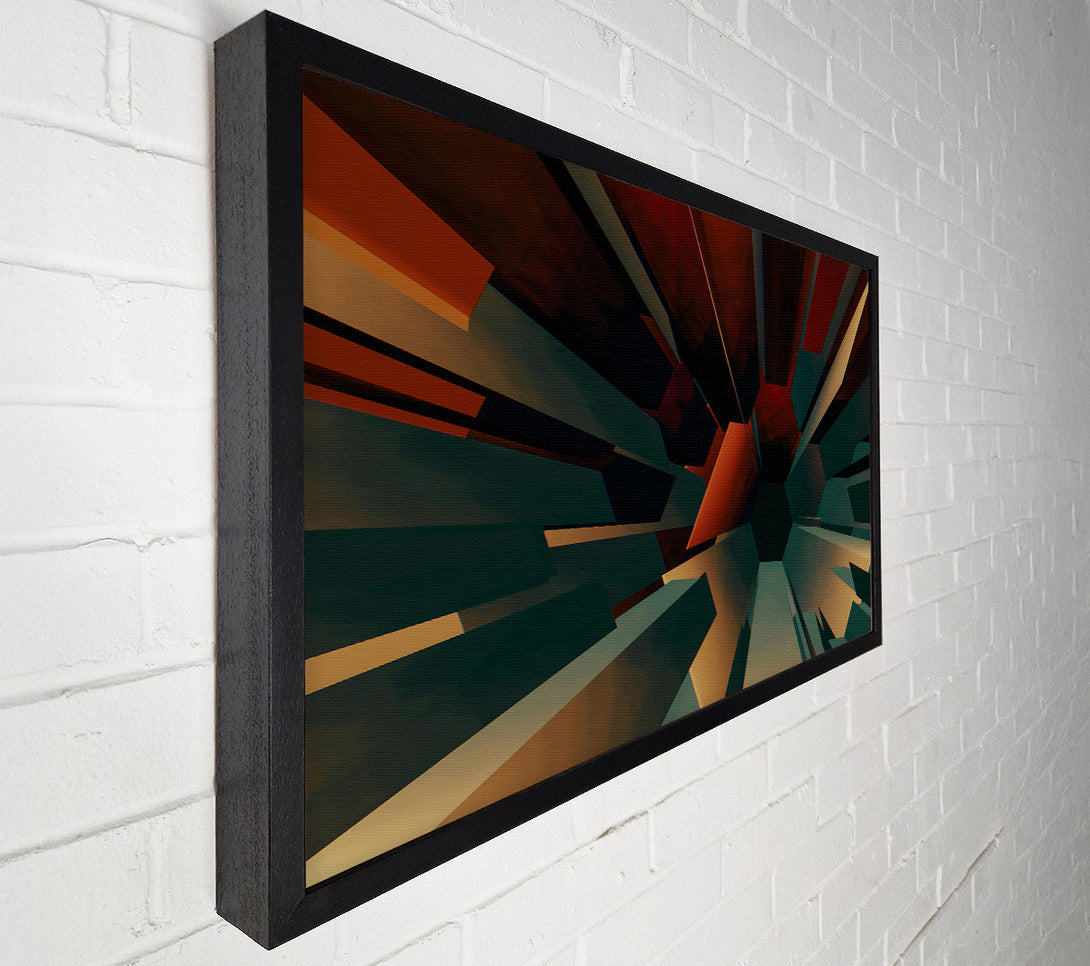  A Canvas Print of Teal Geometric Ascent Canvas Wall Art