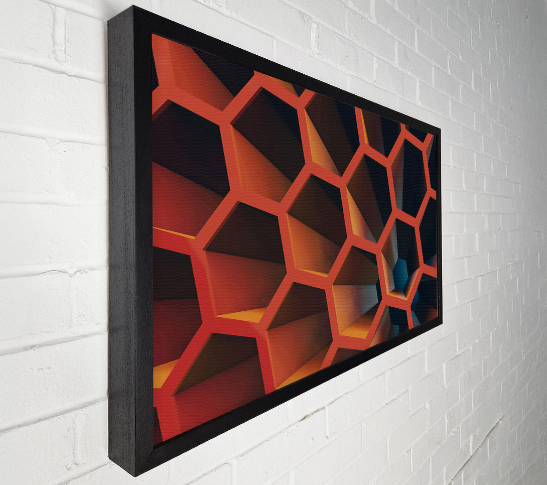  A Canvas Print of Crimson Hexagon Depth Canvas Art