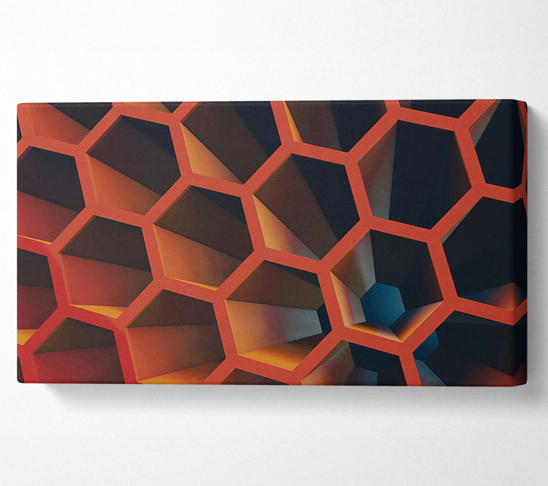 A Canvas Print of Crimson Hexagon Depth Canvas Art