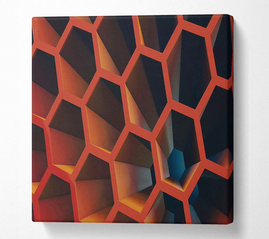  A Canvas Print of Crimson Hexagon Depth Canvas Art