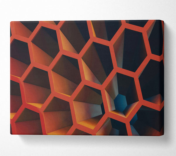 A Canvas Print of Crimson Hexagon Depth Canvas Art