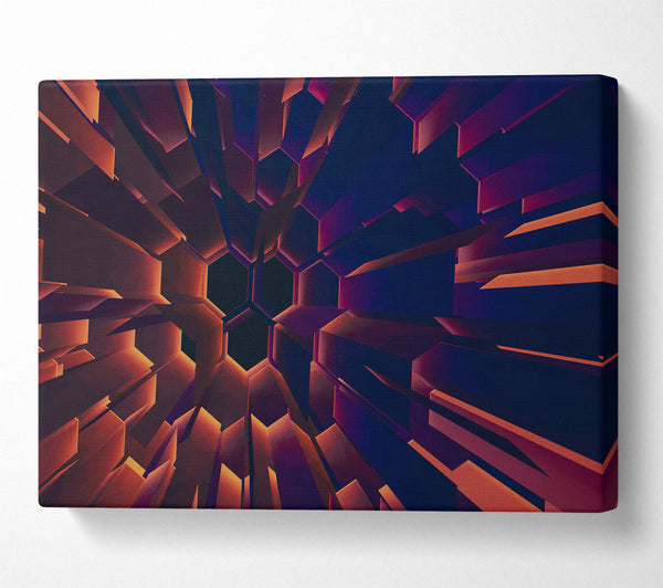 A Canvas Print of Crimson Hexagon Tunnel Canvas Art