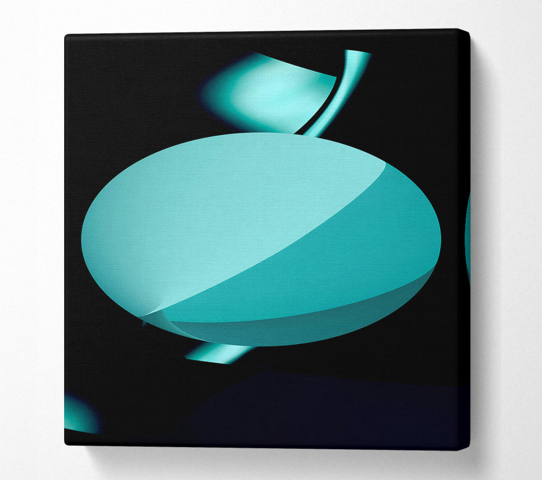  A Canvas Print of Teal Abstract Sphere Canvas Wall Art