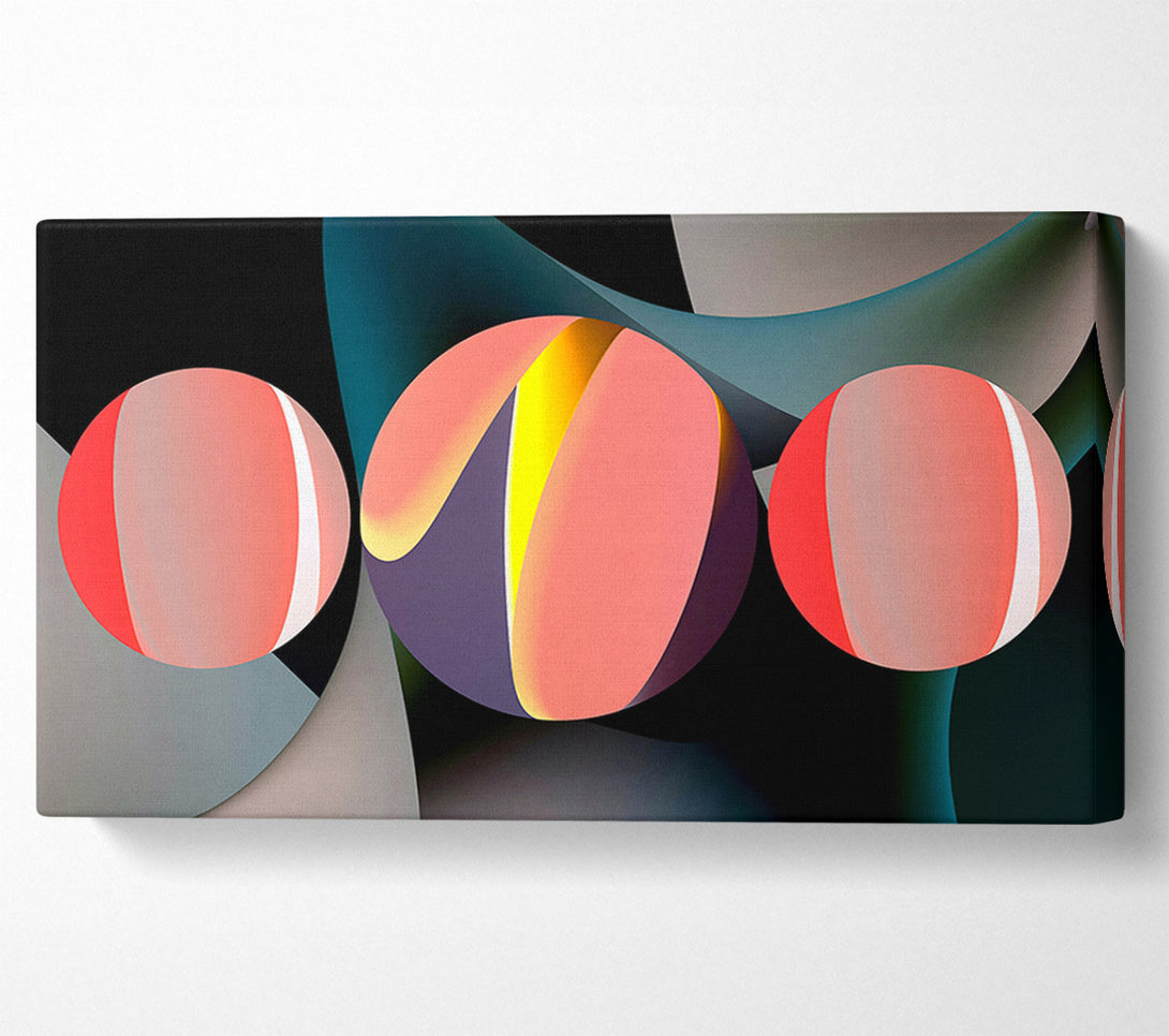  A Canvas Print of Salmon Swirls & Spheres Canvas Print