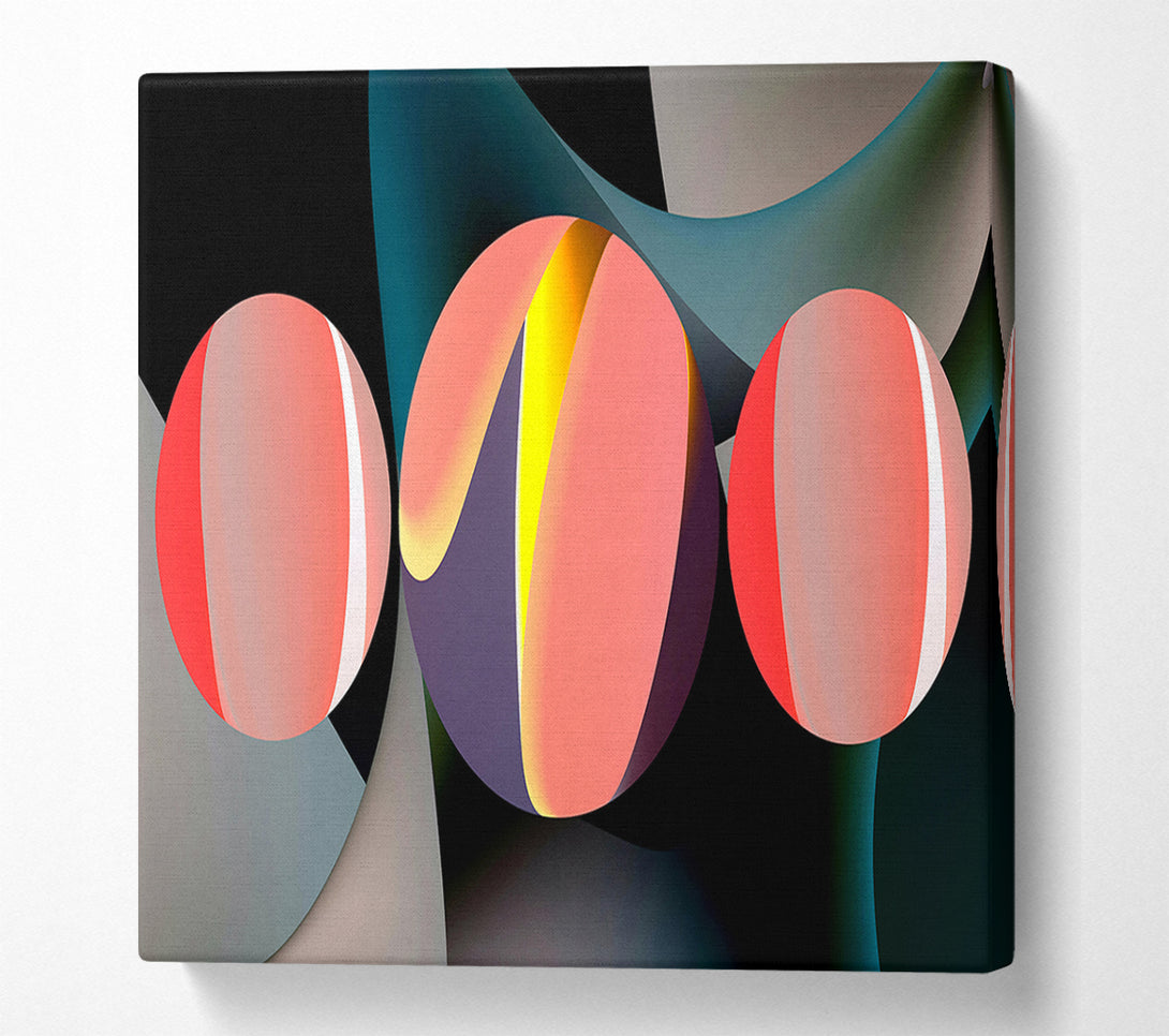  A Canvas Print of Salmon Swirls & Spheres Canvas Print