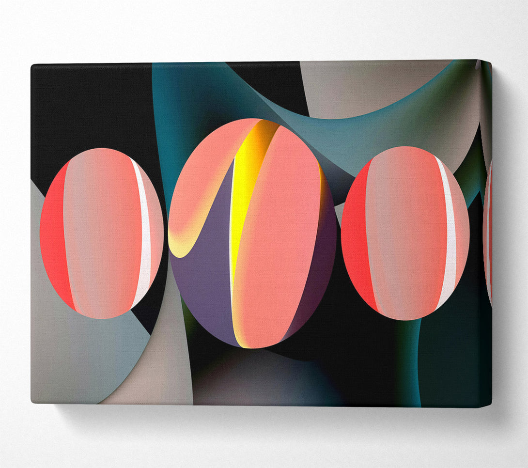  A Canvas Print of Salmon Swirls & Spheres Canvas Print