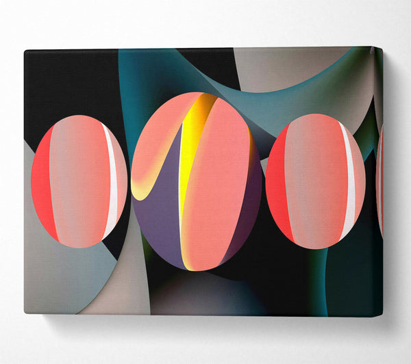  A Canvas Print of Salmon Swirls & Spheres Canvas Print