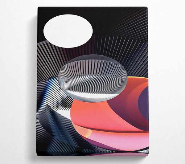  A Canvas Print of Crimson Geometric Symphony Canvas Wall Art