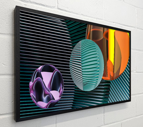 Teal Geometric Abstraction