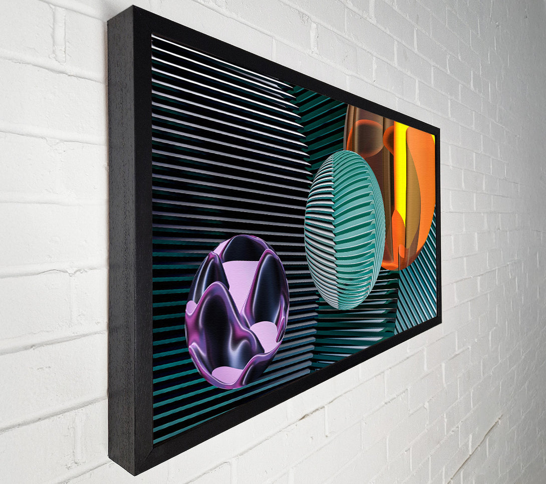  A Canvas Print of Teal Geometric Abstraction Canvas Art